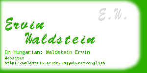 ervin waldstein business card